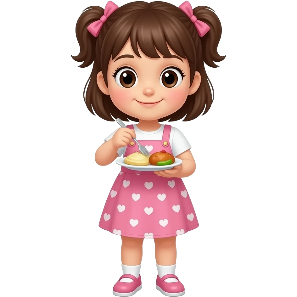 a little girl having breakfast emoji
