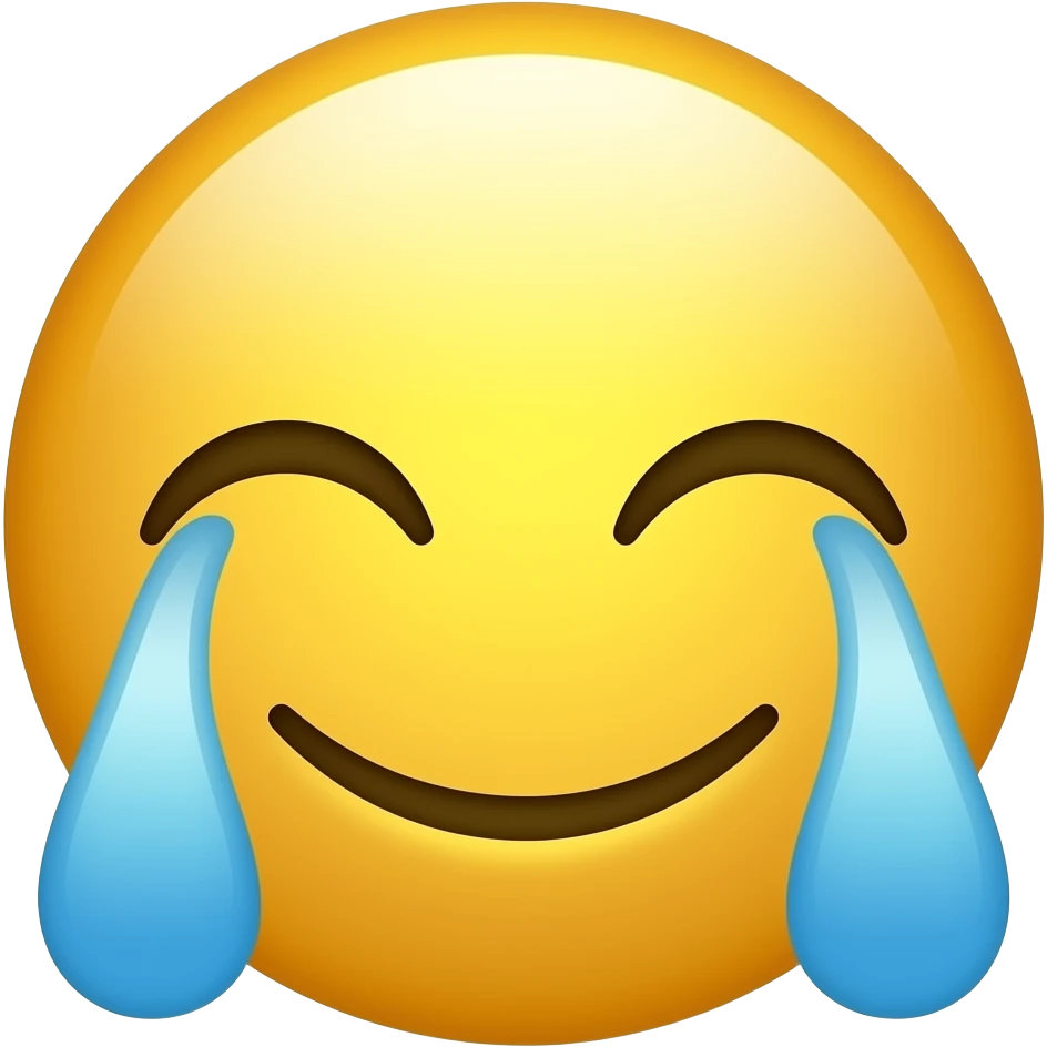 emotka śmiechu iphone okrągła oczy zamkniete i placz po bokach emoji