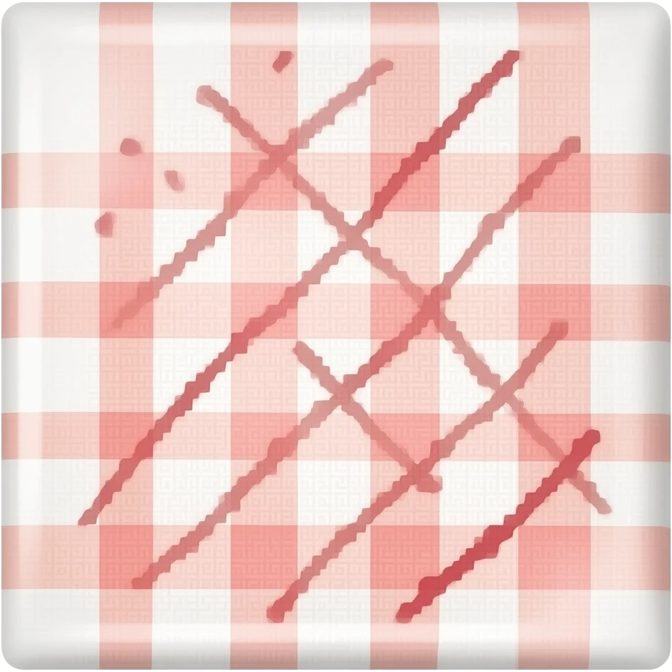 linen fabric napkin light white red emoji