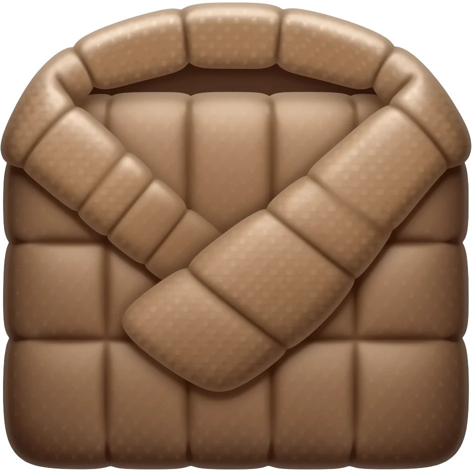 An open solid coffee-colored blanket emoji
