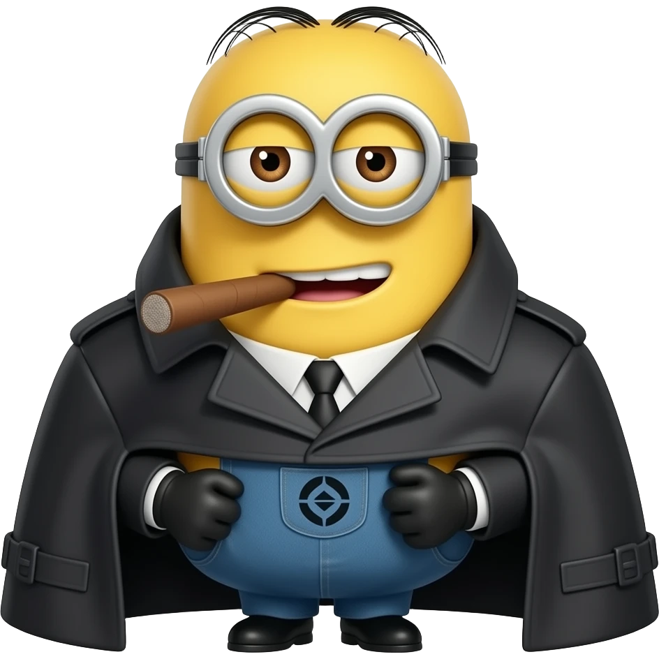 Minion teniente colombo con gabardina y puro emoji