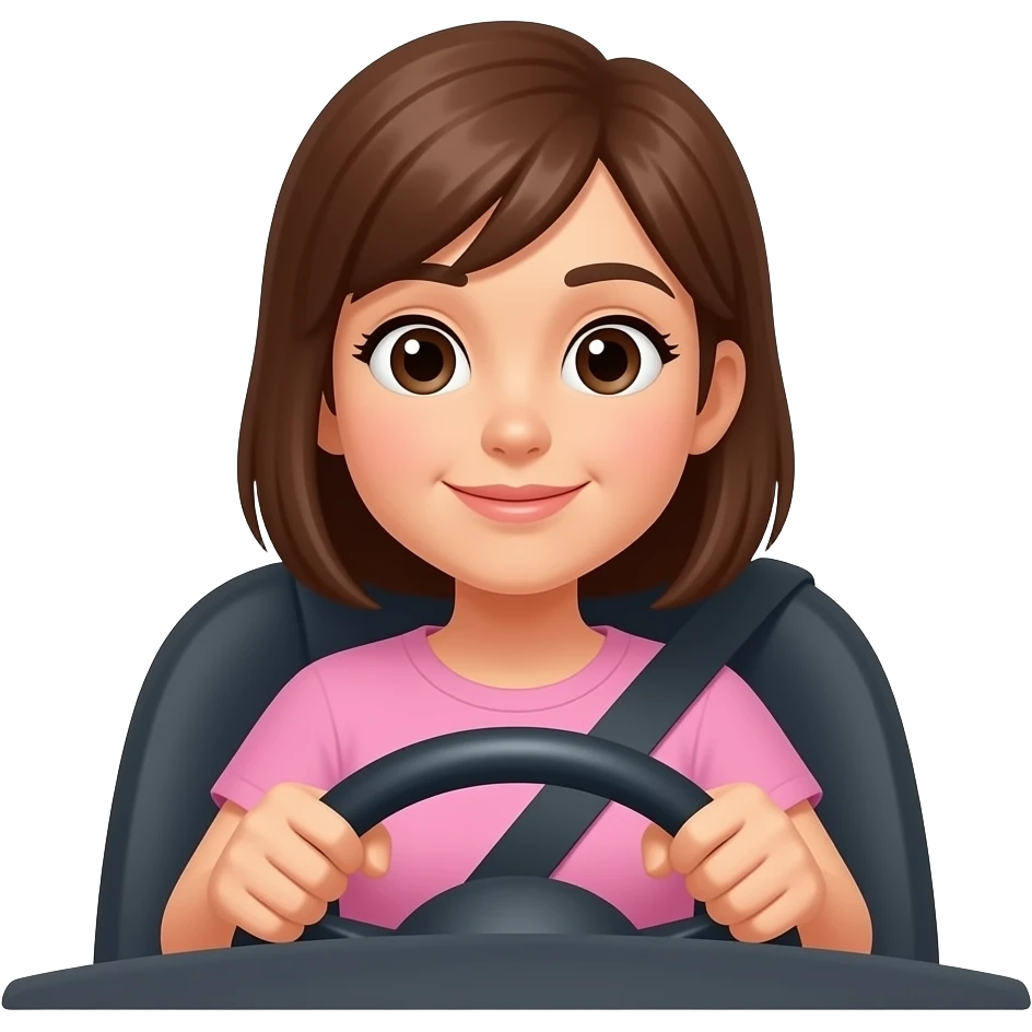 Девшка едет за рулем emoji