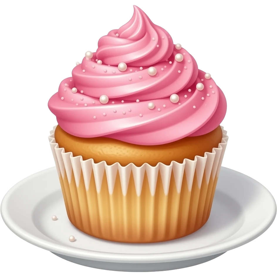 Cupcake with pink icing emoji