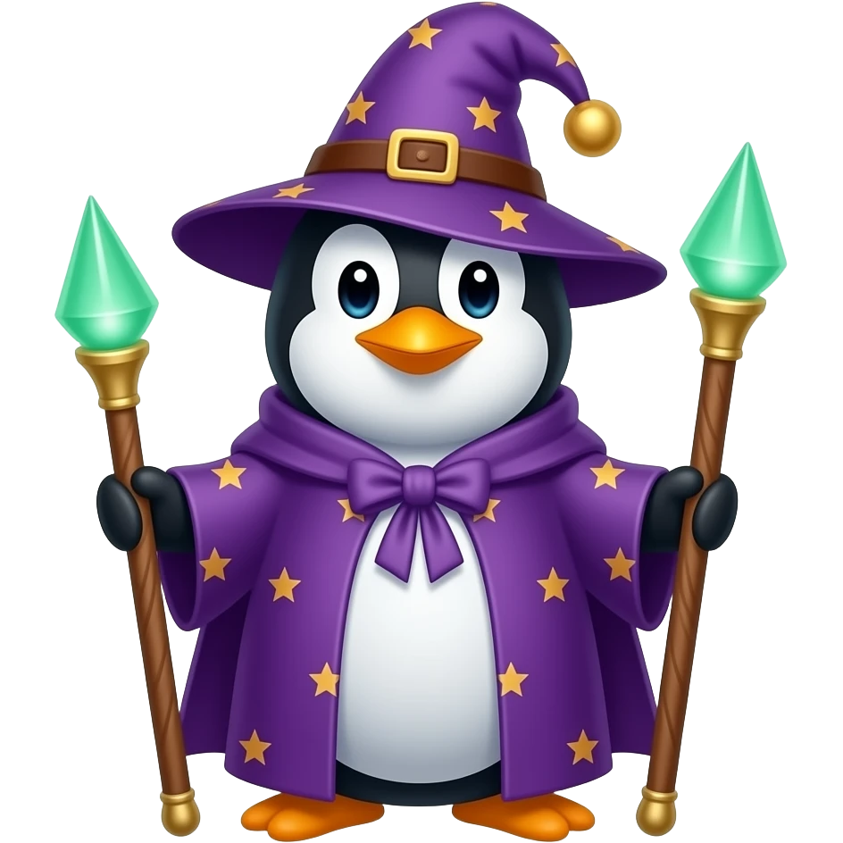 Penguin Wizard emoji