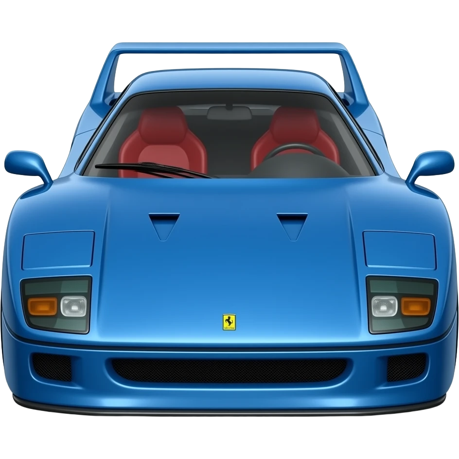 blue pozzi  ferrari f40 , hyper real, highly detailed emoji