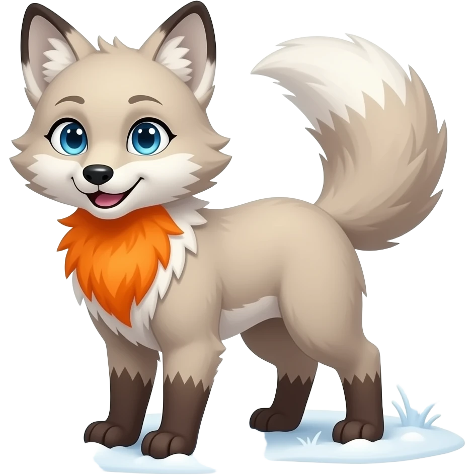 Female Arctic fox,fursona emoji