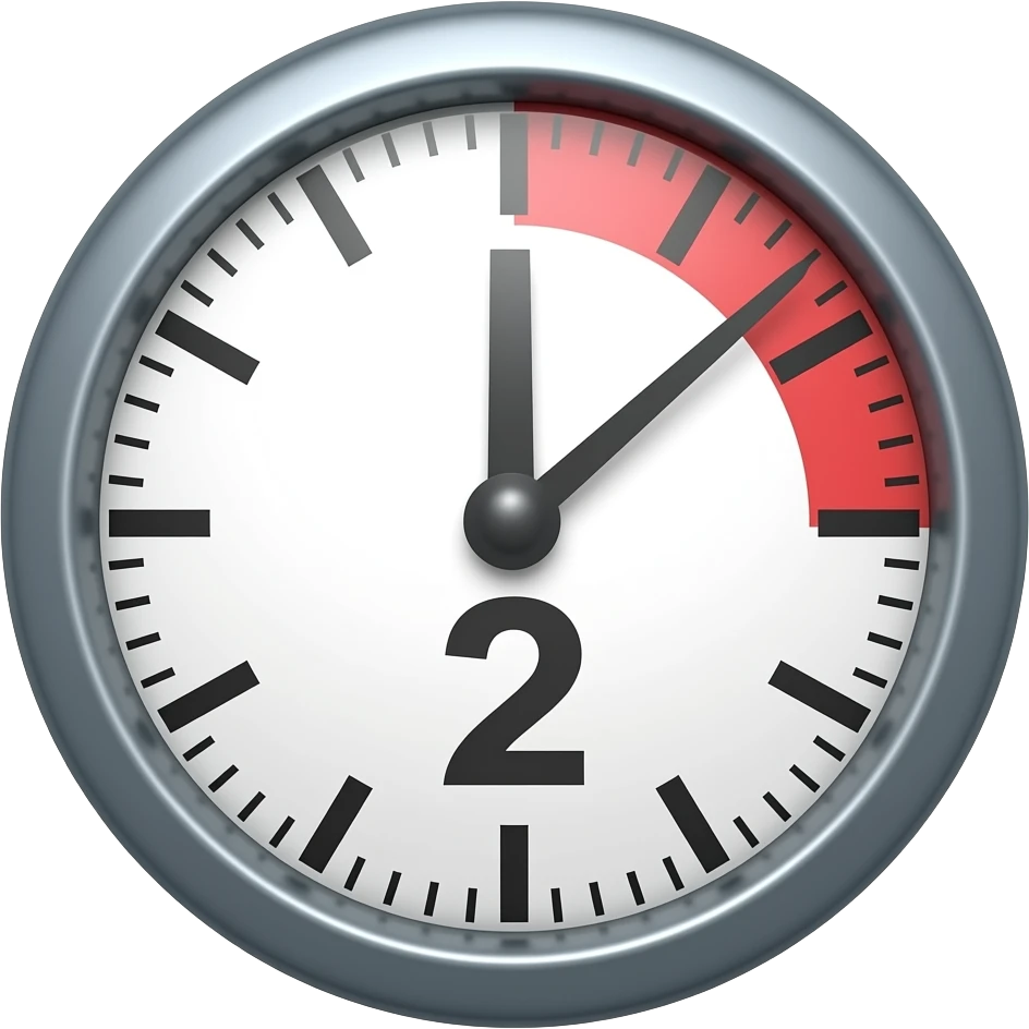 a timer with 2 seconds on it emoji