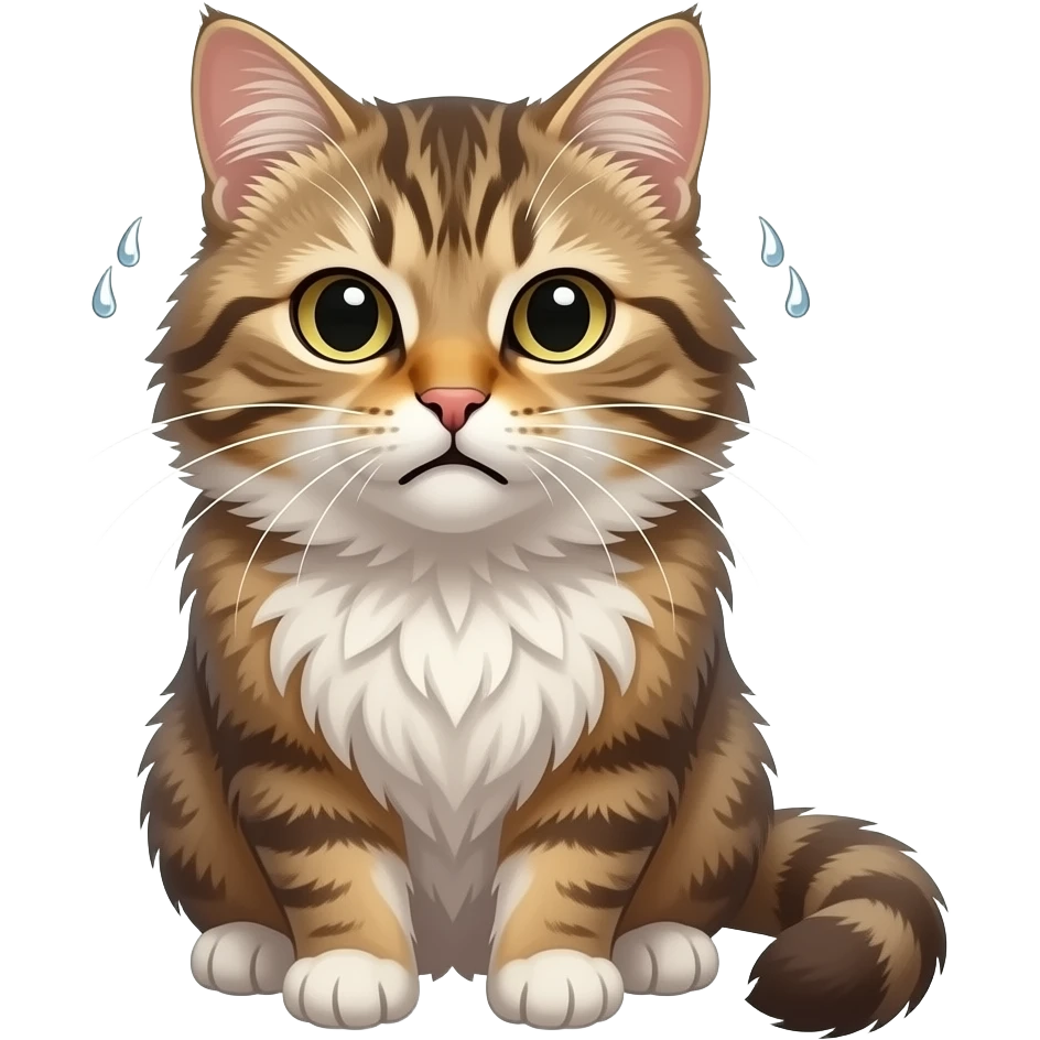 گربه پشمالو باشه و یکمی واقعی تر و سسفیده باشه emoji