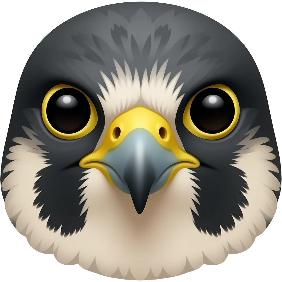 Peregrine Falcon head emoji with a angry expression with small pupils emoji