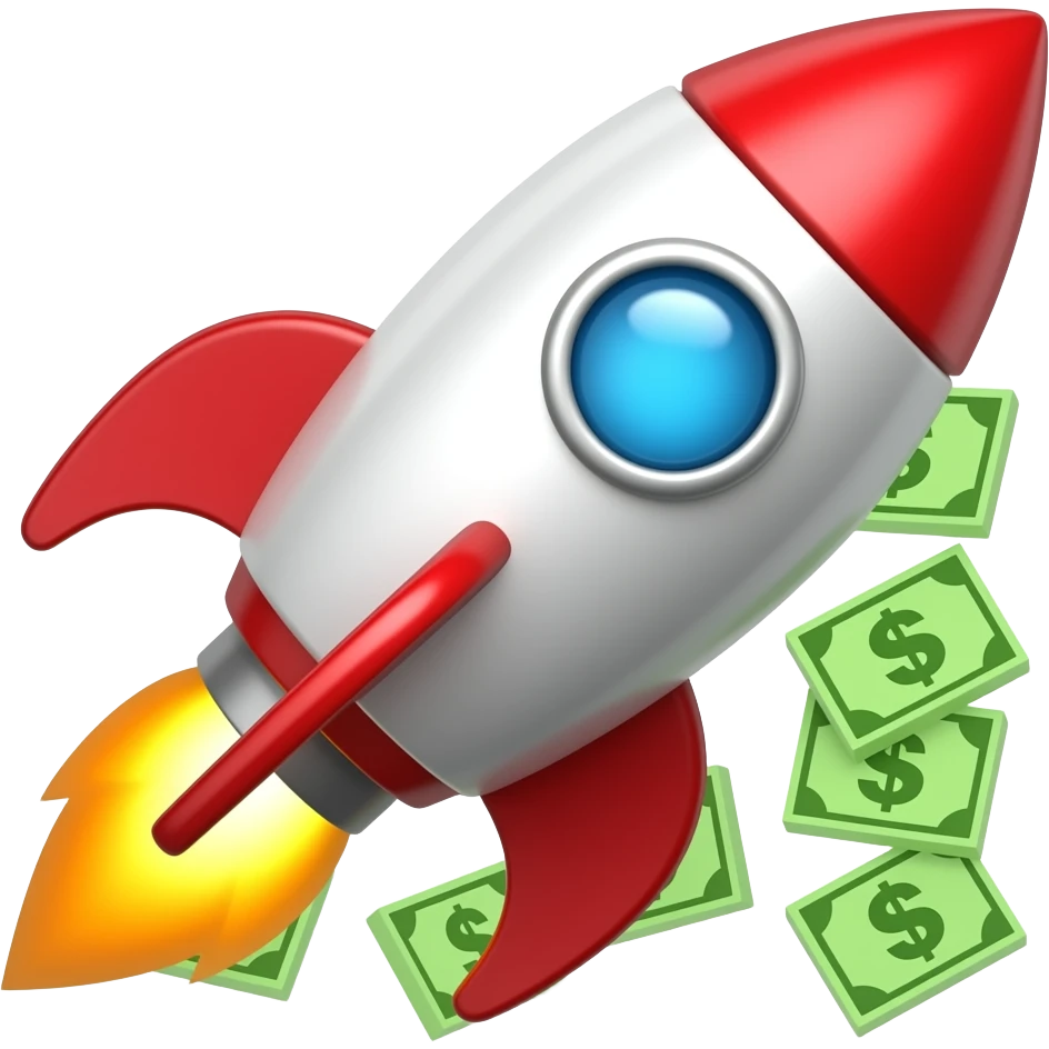 money and profit growth rocket minimalistic emoji