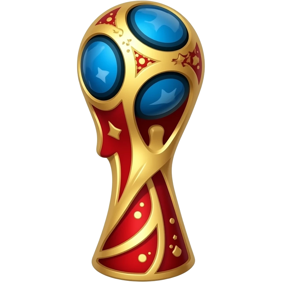 World Cup trophy in black, yellow and red colors emoji