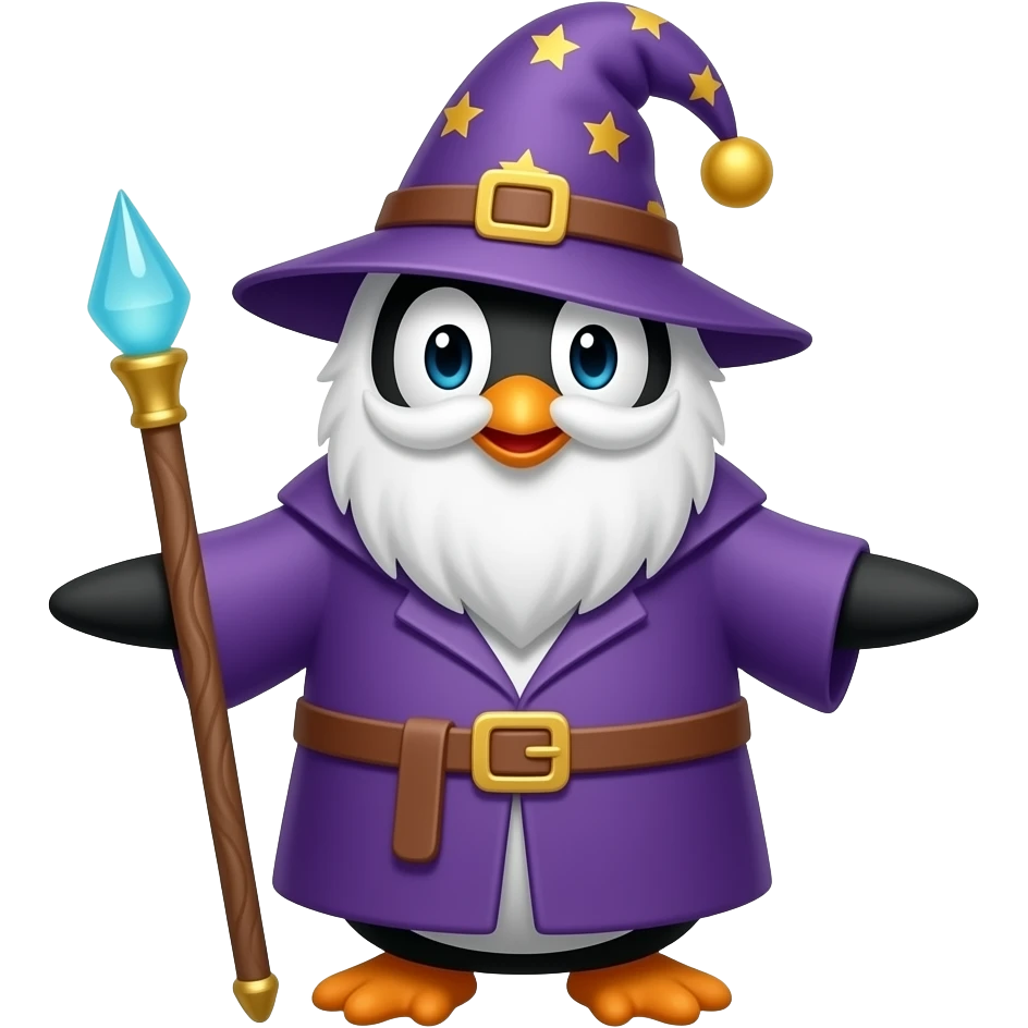 Penguin Wizard emoji