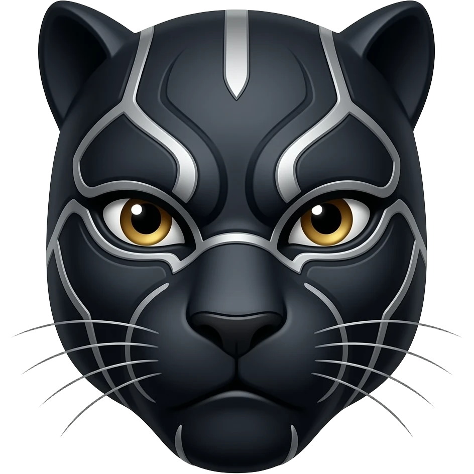 Cara de pantera negra realista emoji