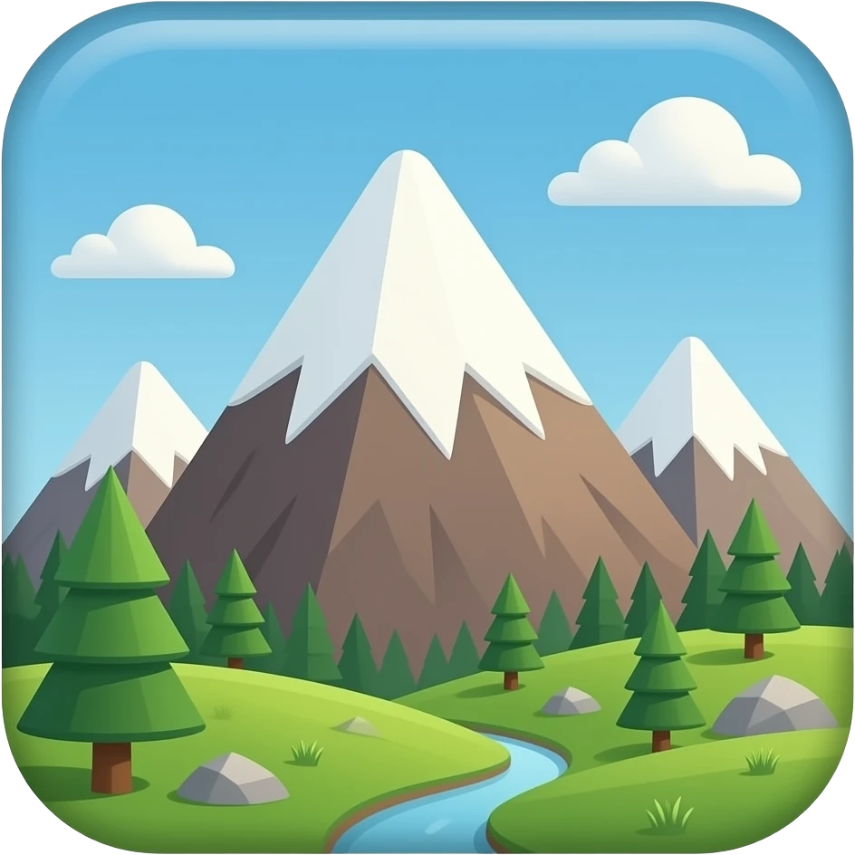 Mountain tile emoji no background emoji
