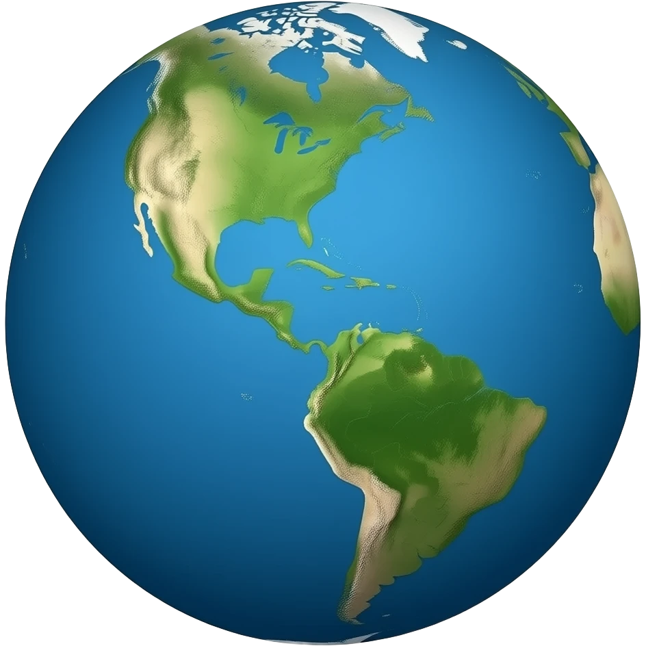 a realistic globe centered on America emoji