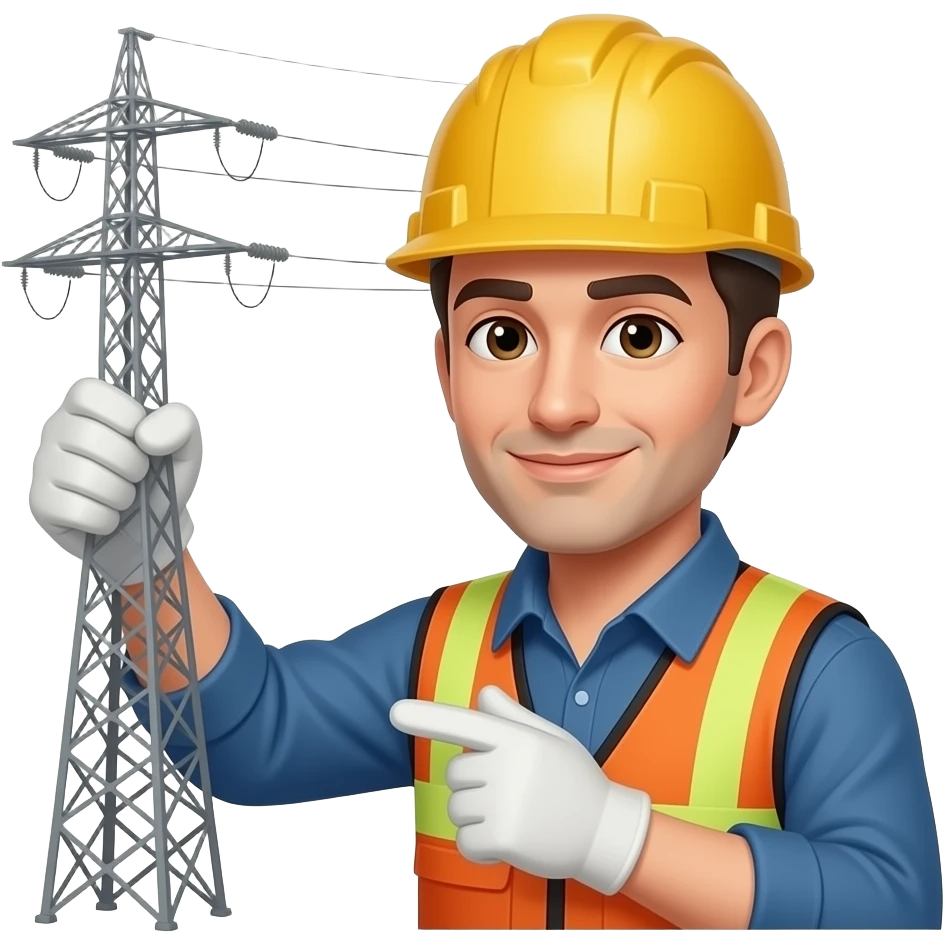 Electrical engineer working with power lines and circuits emoji
