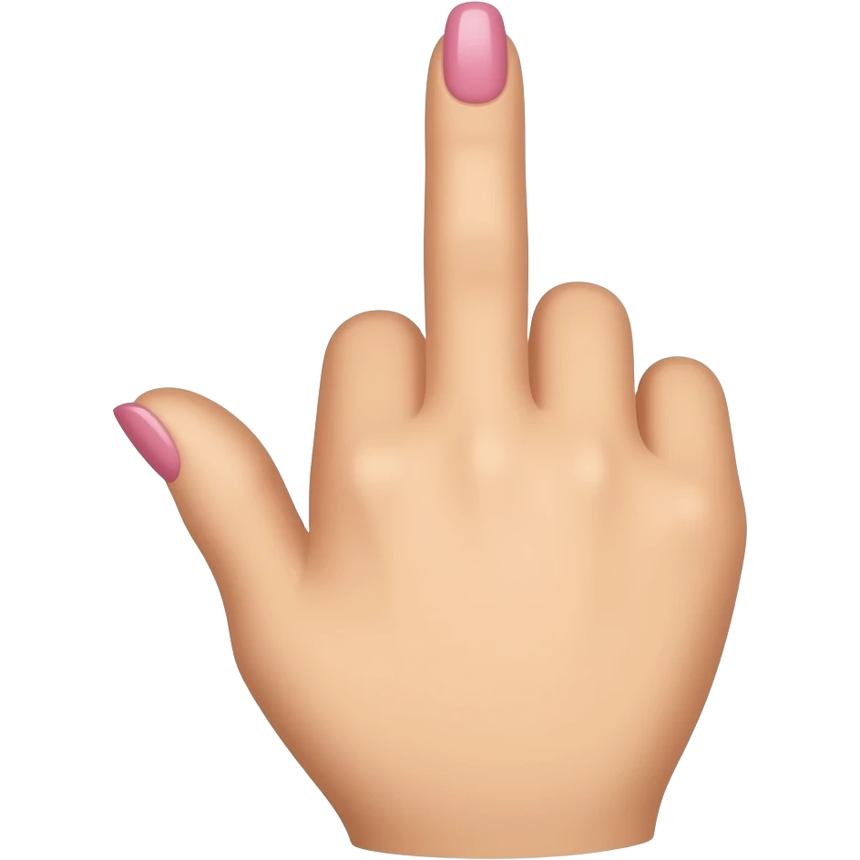Dedo de el medio con uña rosa emoji