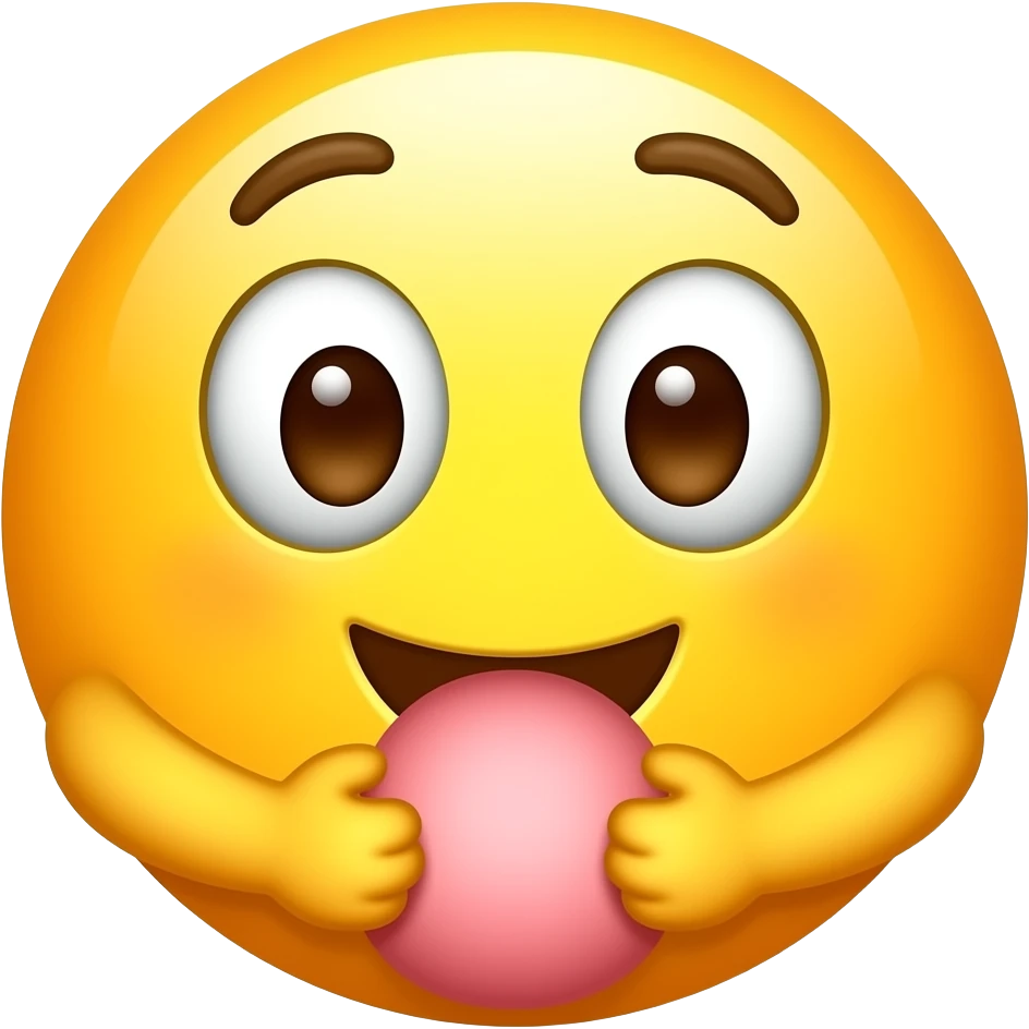 Yellow emoji holding his big penis in his hands comicly and really detailed dick emoji