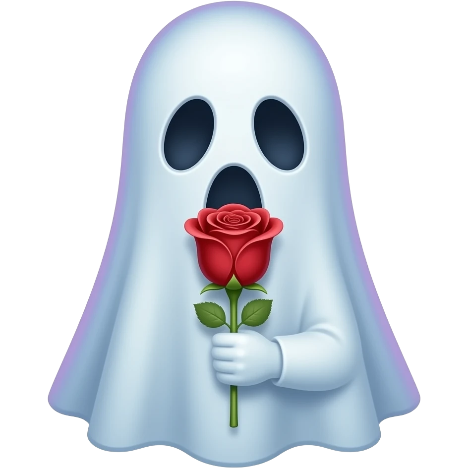 Ghost with rose emoji