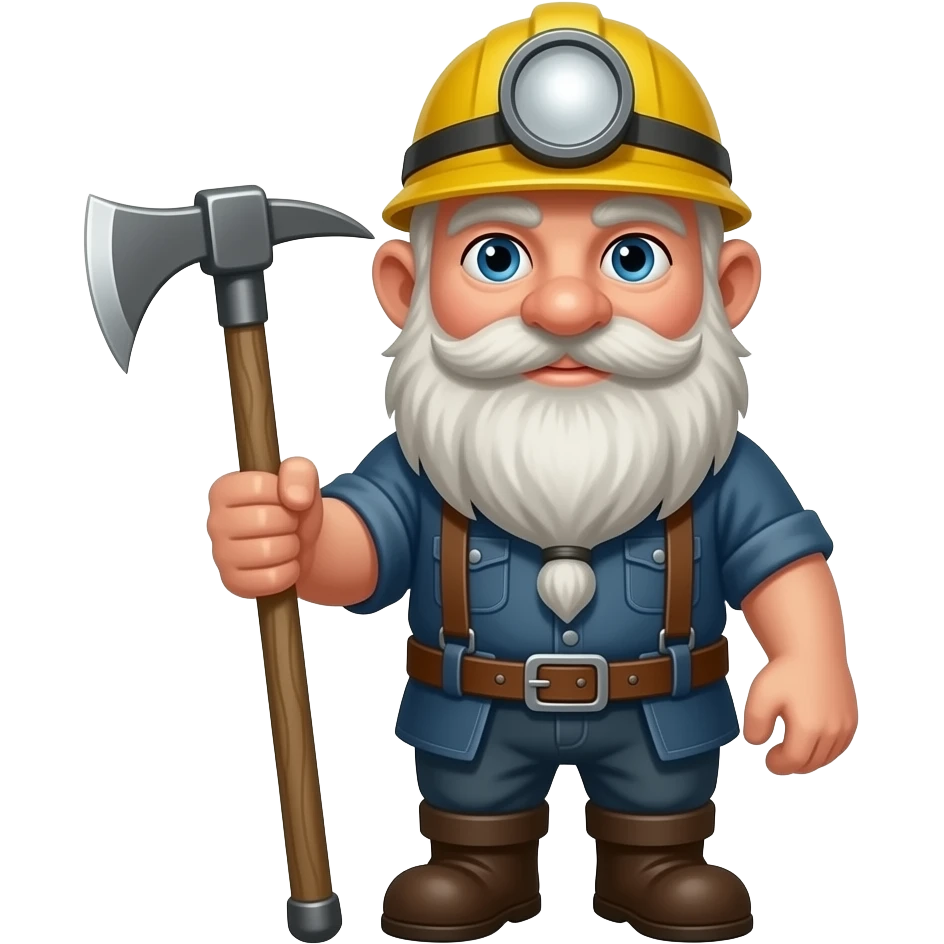 Mining Dwarf full body emoji