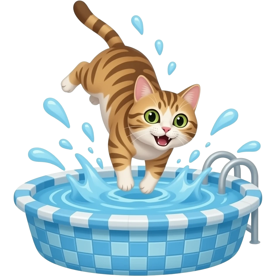 кот матроскин упал в басейн emoji