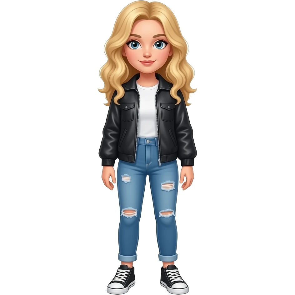 Teenager with blonde wavy hair who is so pretty  baddie full body with feet emoji