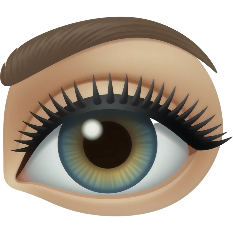 👀 with thick eyelashes on top emoji