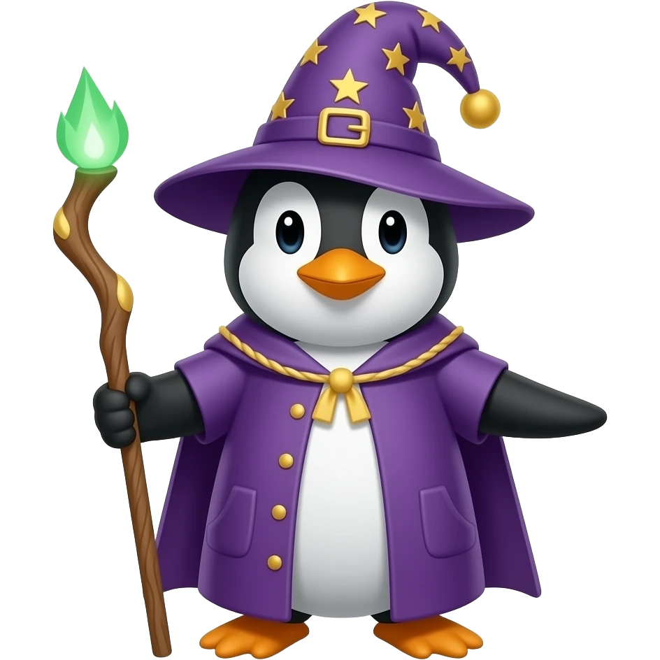 Penguin Wizard emoji