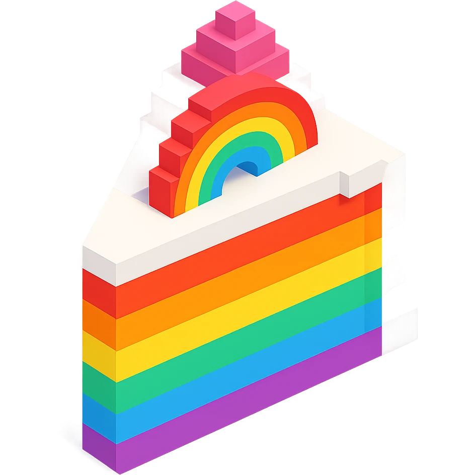 Rainbow cake emoji