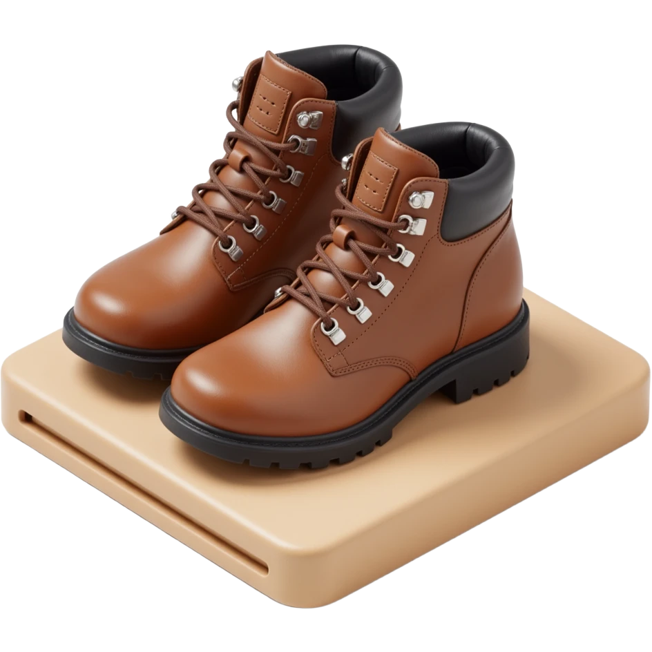 brown ladies' hiking boots emoji