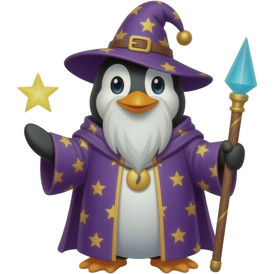 Penguin Wizard emoji