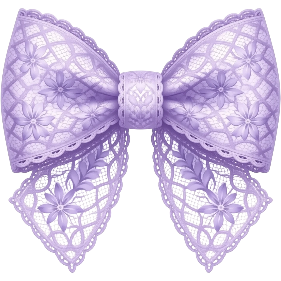 light purple ombre violet pastel  with  hyacinth rococo style pattern on bow lace coquette bow emoji