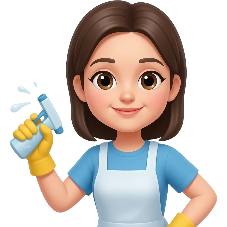 mujer limpiando emoji