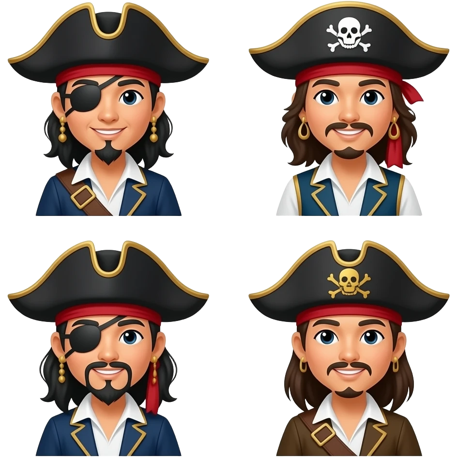 8 asian pirates emoji