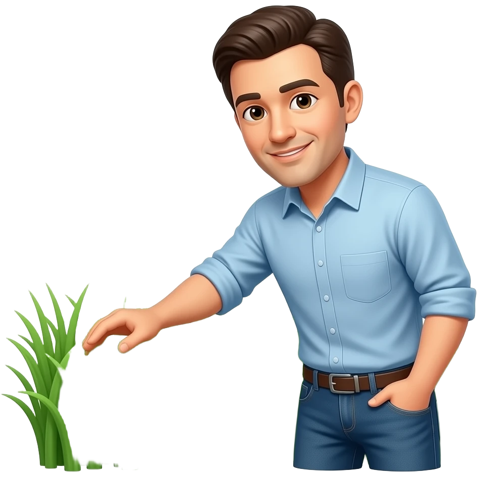 Guy touching grass emoji
