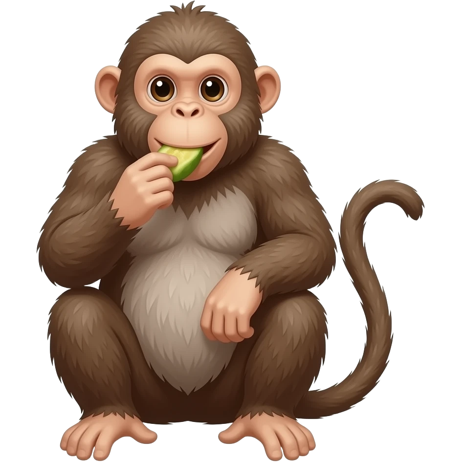 A monkey eating a monkey emoji
