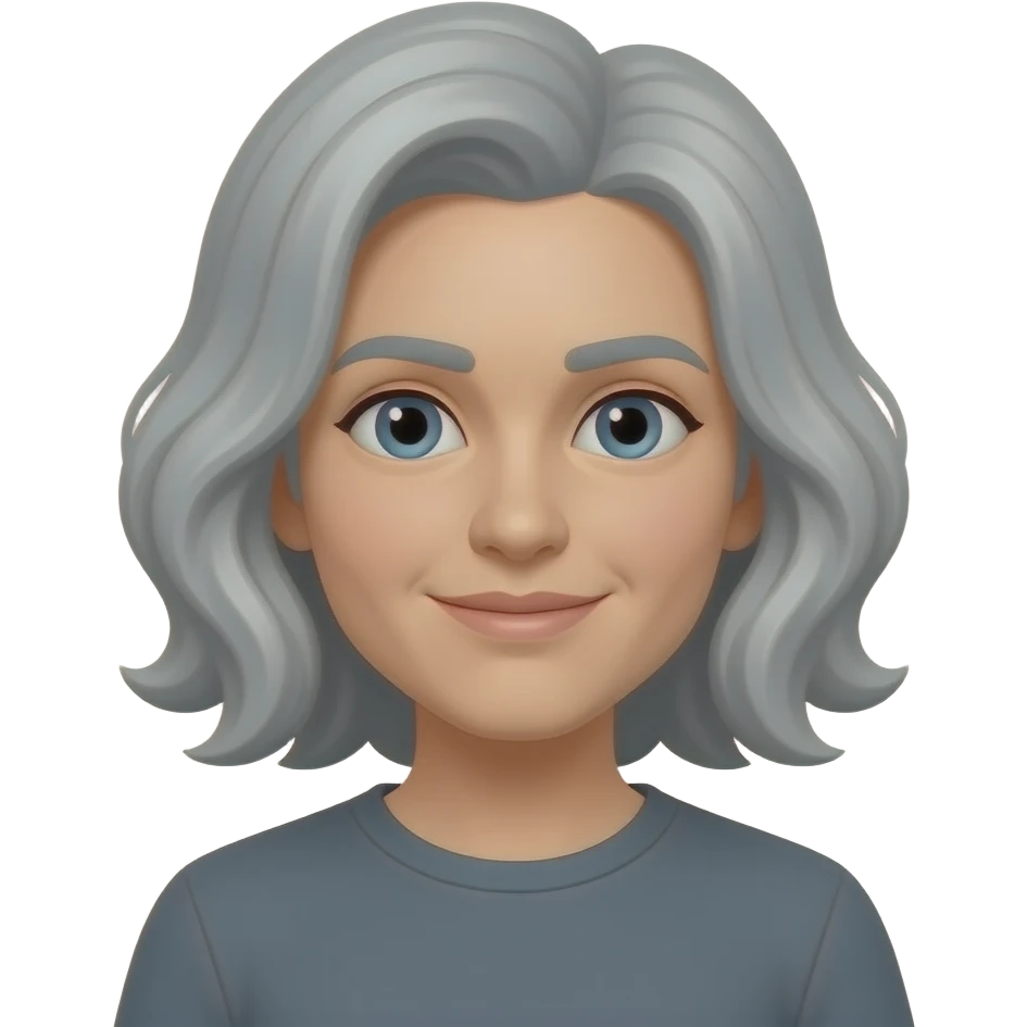 Wavy Grey haired emoji