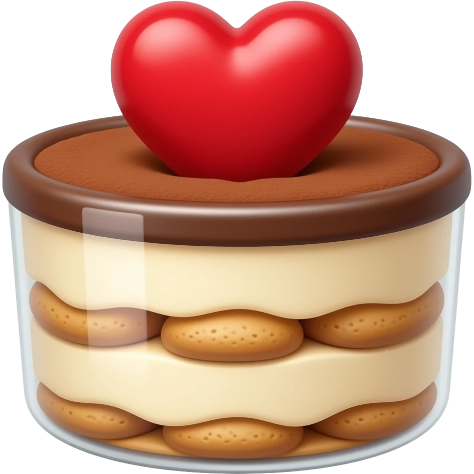 Tiramisu z serduszkiem u góry emoji