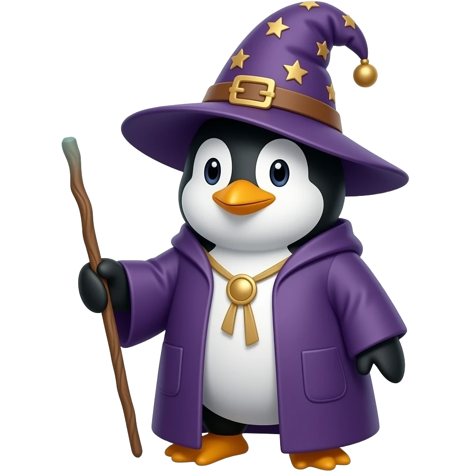 Penguin Wizard emoji
