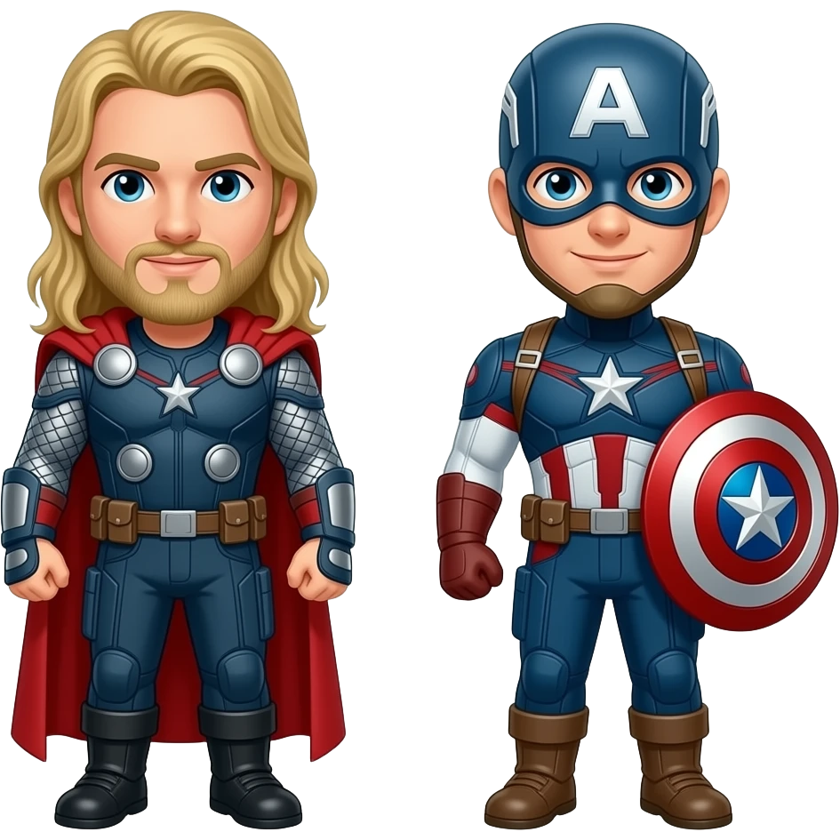 Give me thor and captain america.emoji emoji