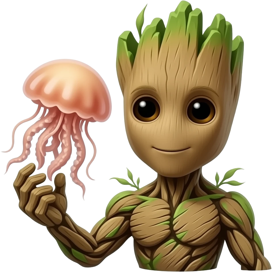groot love jellyfish emoji