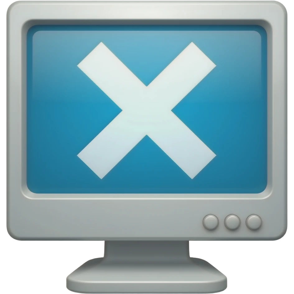 computer screen x'd out emoji