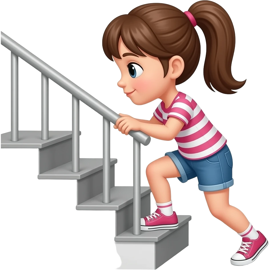 Pushing a girl on stairs emoji