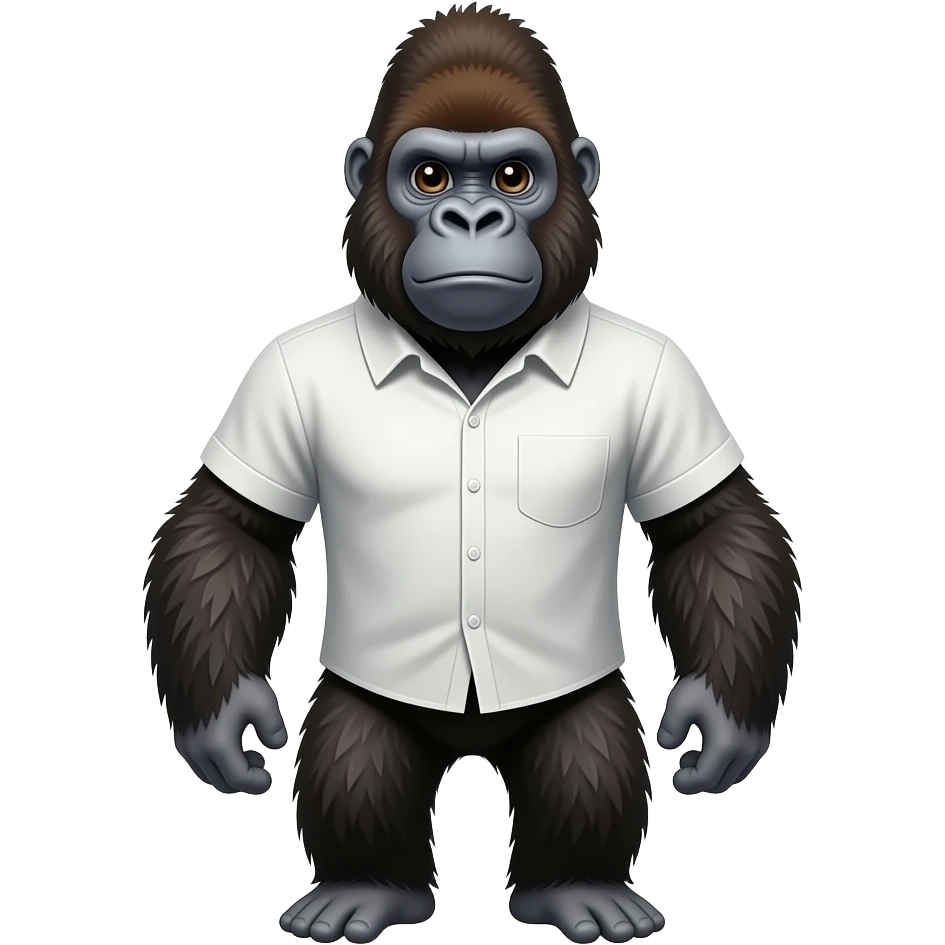 Gorilla with shirt emoji