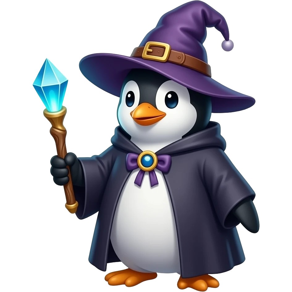 Penguin Wizard emoji