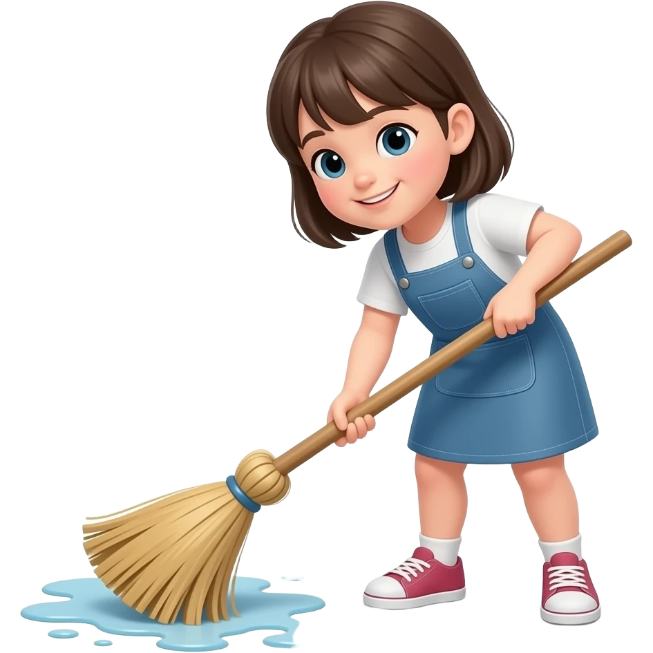 Une fille qui balaie le sol emoji