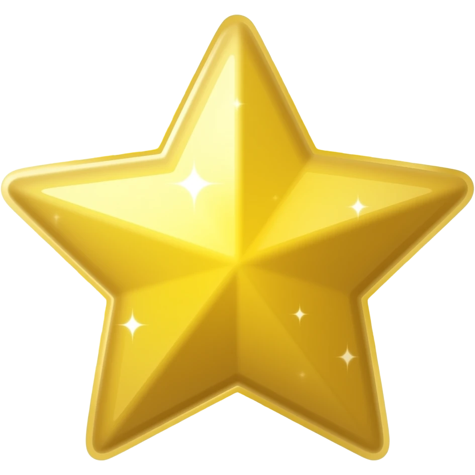 golden star with twinkles coming from the center emoji