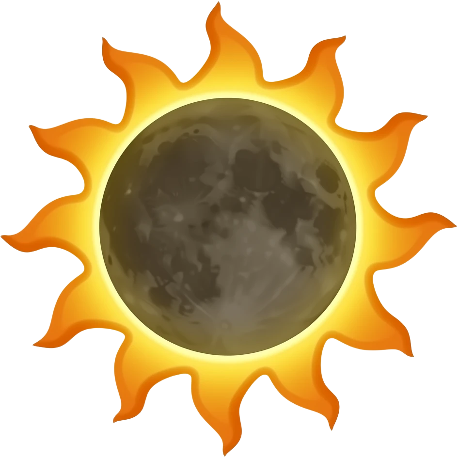 Solar eclipse transparent background emoji