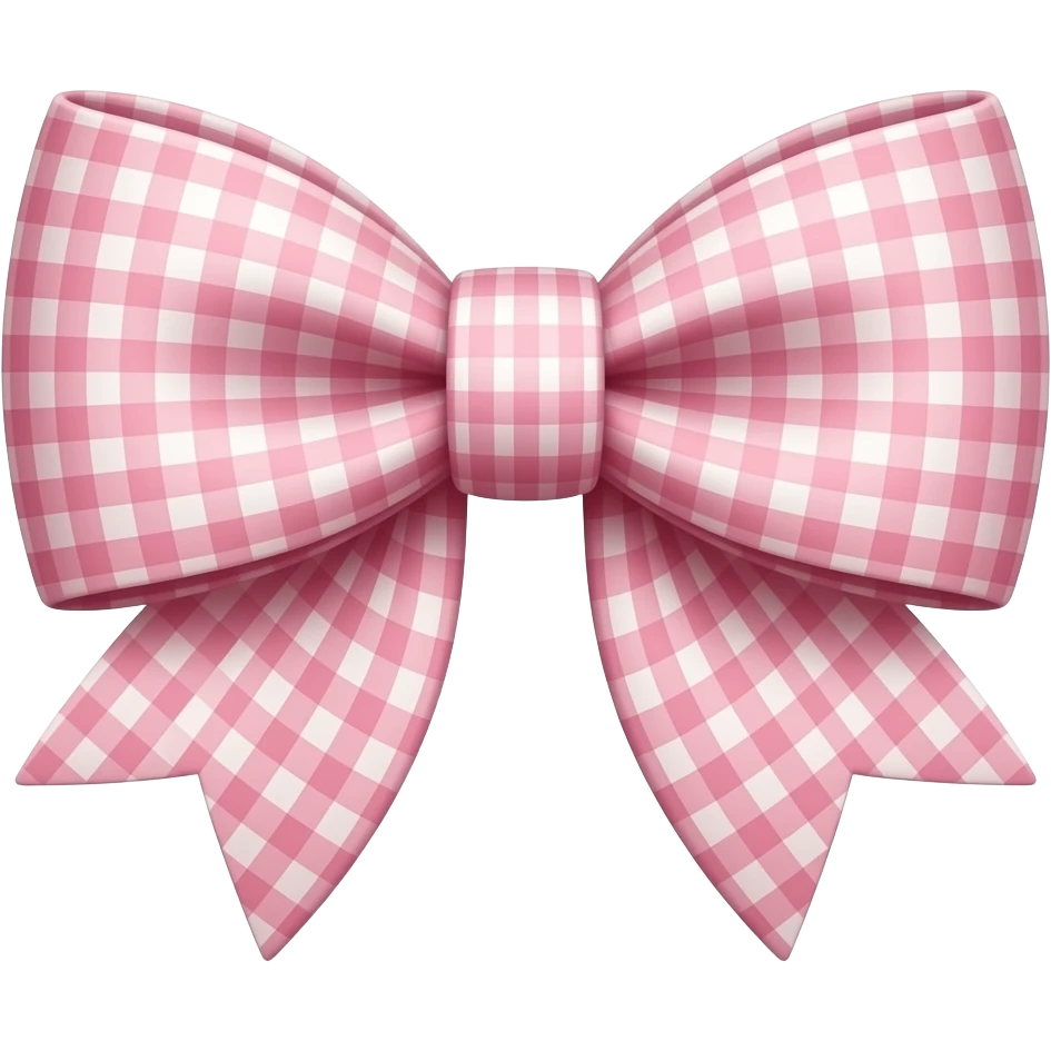 Light pink plaid coquette bow emoji