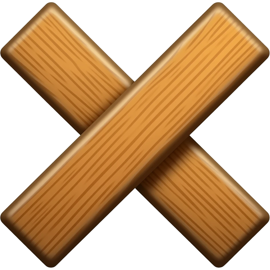 X shaped wooden cross emoji